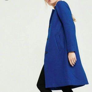 Blue Abercrombie Wool-Blend Dad Coat